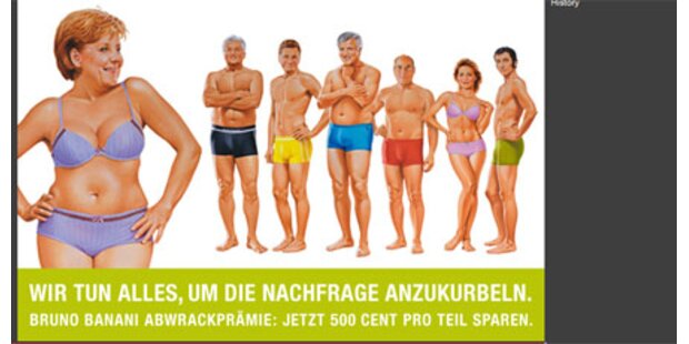 Modelabel wirbt mit halbnackter Merkel