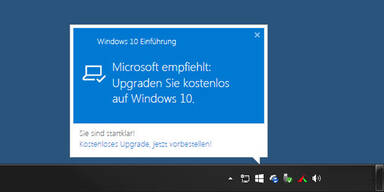 Strafe für Windows 10 Upgrade-Zwang