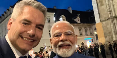 Nehammer-Selfie mit Indiens Premier Modi