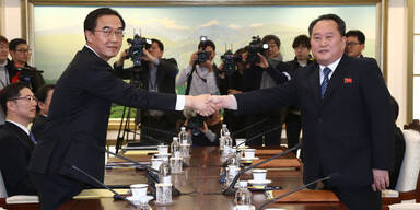 Hier geben sich die zwei Koreas die Hand