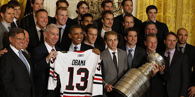 Obama empfing Stanley Cup-Sieger Chicago