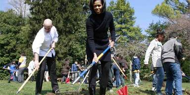 Obamas Frau zieht Gemüse im Weißen Haus