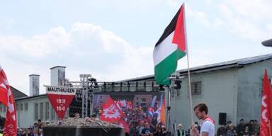 Palästina-Flagge bei Mauthausen-Gedenken