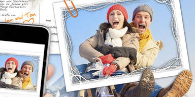 Postkarten-App für Skifahrer