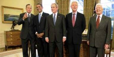 Obama beim Abendessen mit 4 Ex-Präsidenten