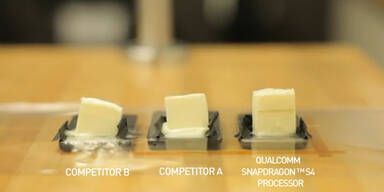 Handy-Chip-Test mit schmelzender Butter