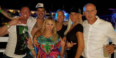 Promi Big Brother-Party auf Ibiza: Marcus von Anhalt, Ben Tewaawg, Dolly Dollar, Frank Stäbler, Natascha Ochsenknecht, Mario Basler