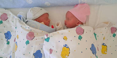 Neujahrsbabys: Zwillinge um 0.00 und 0.01 in Tulln geboren
