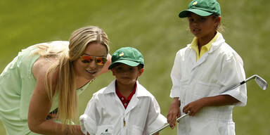 Lindsey Vonn & Tiger Woods mit Kids am Golfplatz