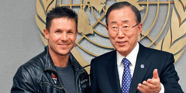 Felix Baumgartner U.N. Secretary-General Ban Ki-moon