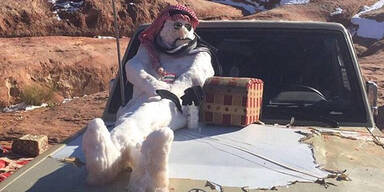 Schneemann in Saudi Arabien