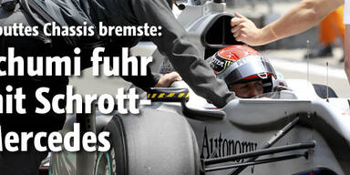 Schumi fuhr mit Schrott-Mercedes