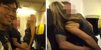 Hier hat ein Paar Sex im Flugzeug