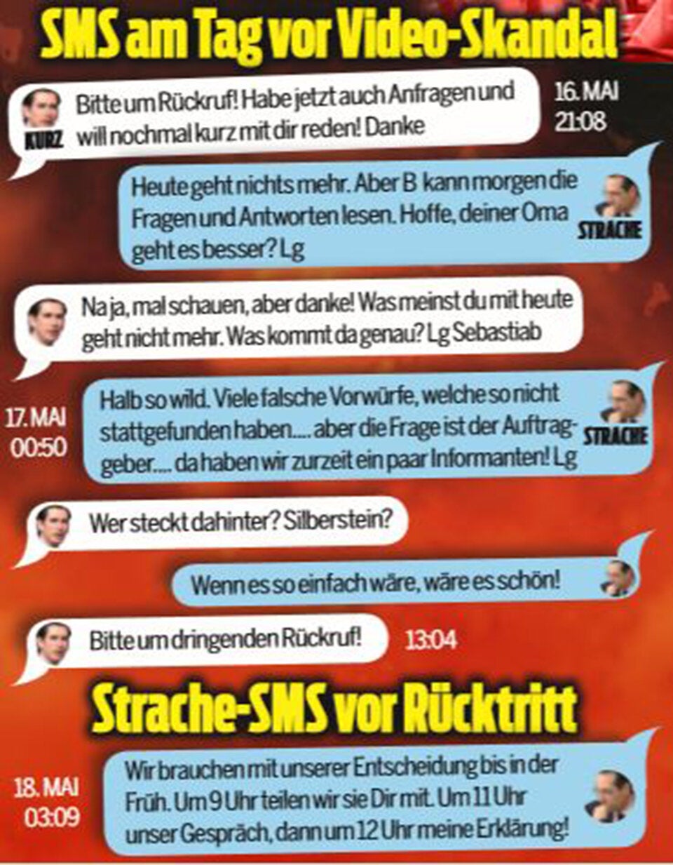 Die geheimen Ibiza-SMS von Kurz & Strache