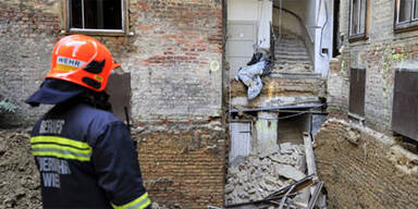Stiege eines Wiener Wohnhauses eingestürzt