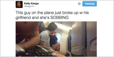 Paar trennt sich bei Flug - Frau twittert mit