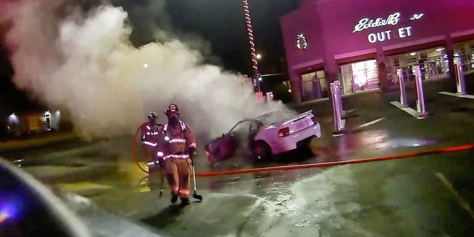 Betrunkener fackelt Tesla-Ladestation ab