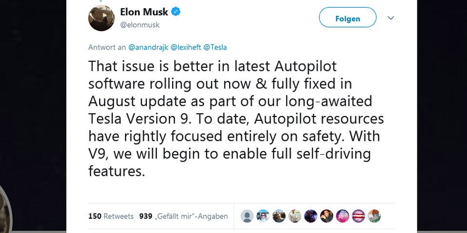 Tesla startet autonome Fahrfunktionen