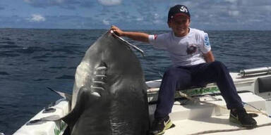 Tierschützer attackieren 8-Jährigen wegen Rekord-Hai-Fang