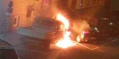Brandanschlag auf Muezzin-Wagen von Stoeraktion am Sonntag
