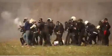 Türkische Grenzpolizei feuert Tränengasgranaten auf griechische Grenzpolizei