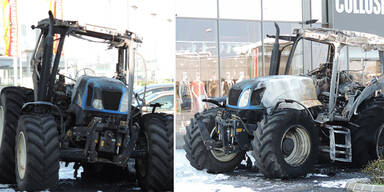 Bankomat-Diebe kamen mit Traktor