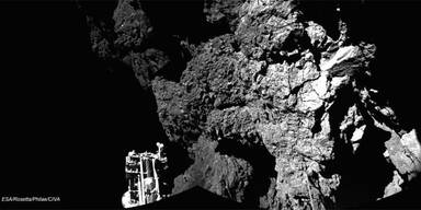 Rosetta: Philae steht auf Abhang 