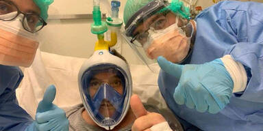 Notlösung: Corona-Patienten mit Tauchermasken beatmet