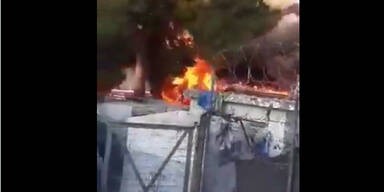 Großbrand im Flüchtlingslager von Samos