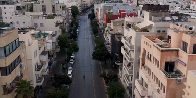 Drohne filmt Straßen von Tel Aviv in Lockdown | Gespenstig