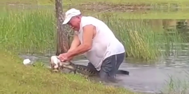 Florida | Dieser Mann rettet seinen Hund vor einem Alligator