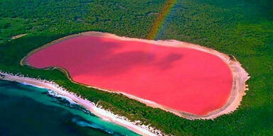 Warum ist dieser See pink?