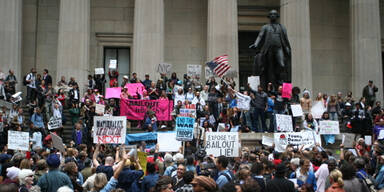 Proteste vor Großbank in New York