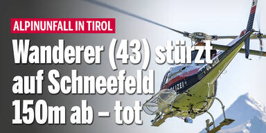 Wanderer (43) stürzt auf Schneefeld 150m ab – tot