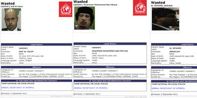 Interpol fahndet jetzt nach den Gaddafis