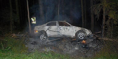 Wagen brennt aus - Lenker flüchtet