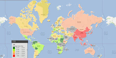 Penisgröße Weltkarte