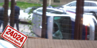 Kurioser Unfall: Polizeiauto kippte um
