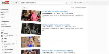 Youtube-Webseite tanzt den Harlem Shake